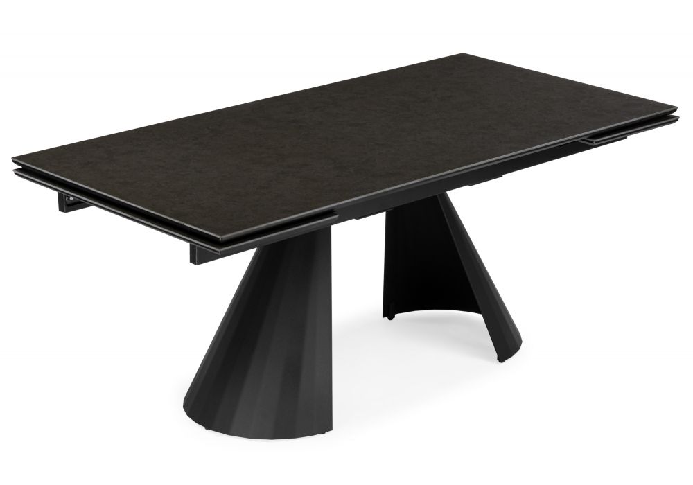 Керамический стол Шелтон 180(260)x90 massa ink gray - черный
