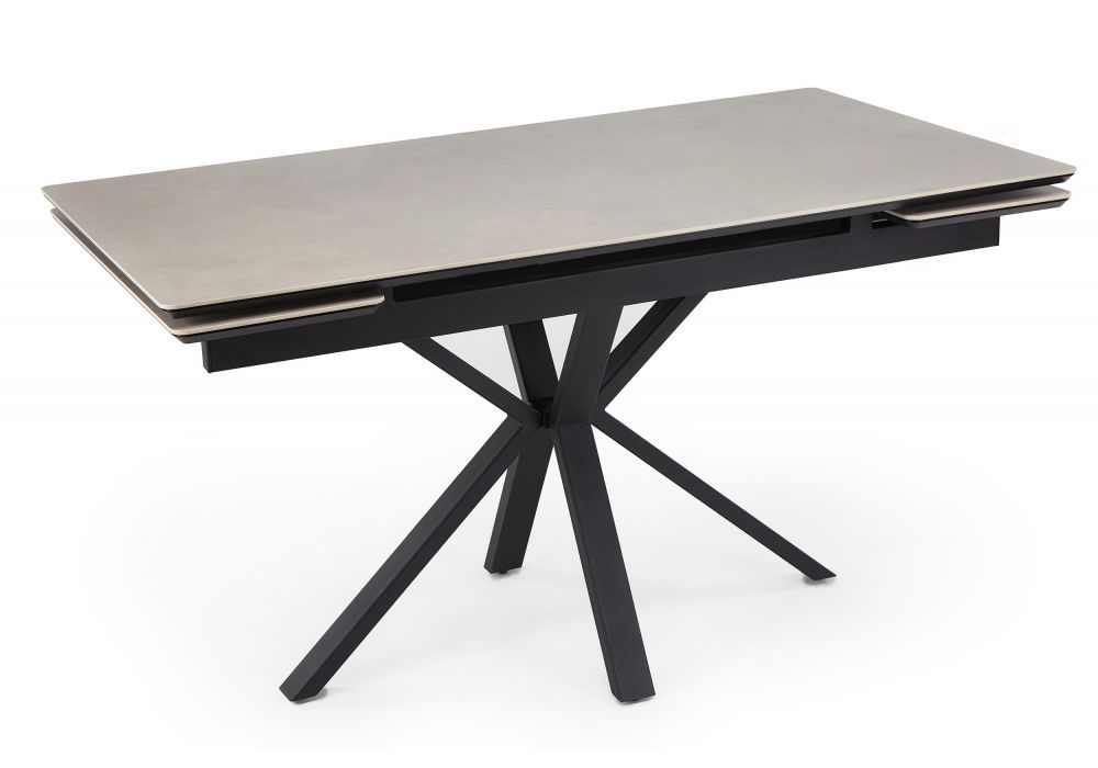 Керамический стол Старлайт 120(180)х80 carmen light grey - черный