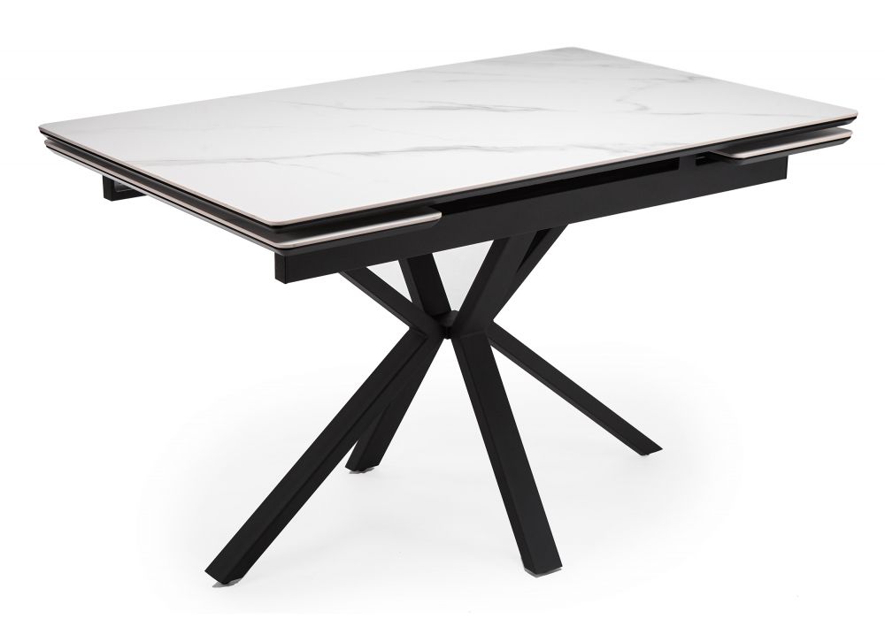 Керамический стол Старлайт 120(180)х80 snow alpin - черный