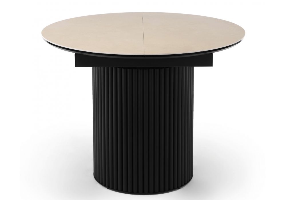 Керамический стол Стивен 100(140) okara light yellow - черный