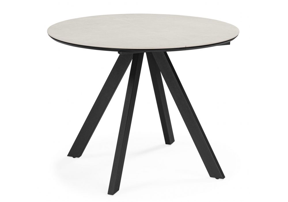 Керамический стол Трейси 90 carmen light gray - черный