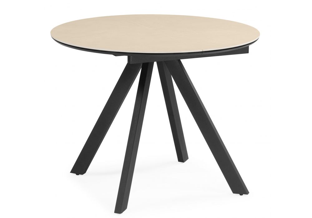 Керамический стол Трейси 90 okara light yellow - черный