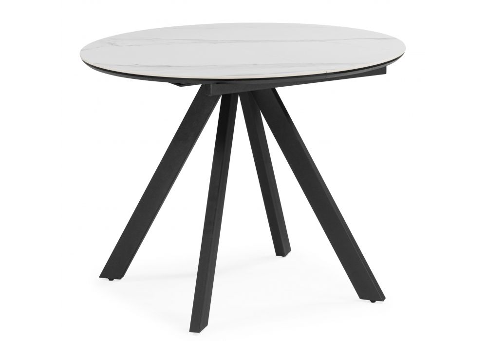 Керамический стол Трейси 90 snow white - черный