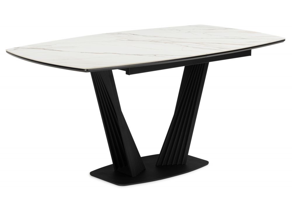 Керамический стол Вейл 160(205)х89 gilt white - черный