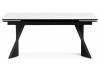 Керамический стол Вейв 140(200)х80 белый мрамор snow white - черный - 2