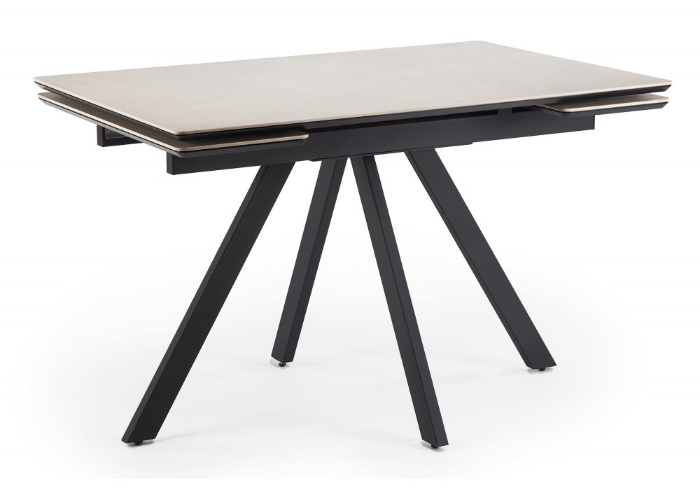 Керамический стол Вилли 120(180)х80 сarmen light grey - черный