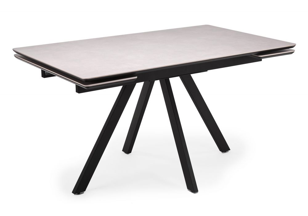 Керамический стол Вилли 140(200)х80 carmen light grey - черный