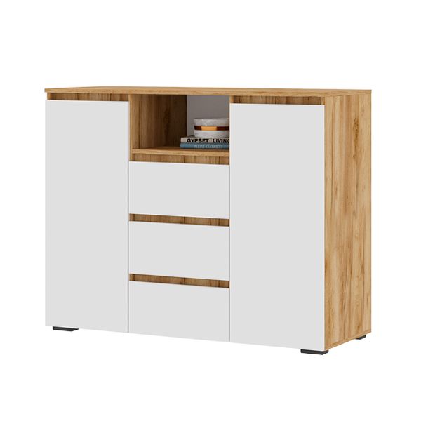 Хелен КМ 01 Комод 1202 (1202х958х460) белый-дуб крафт золото