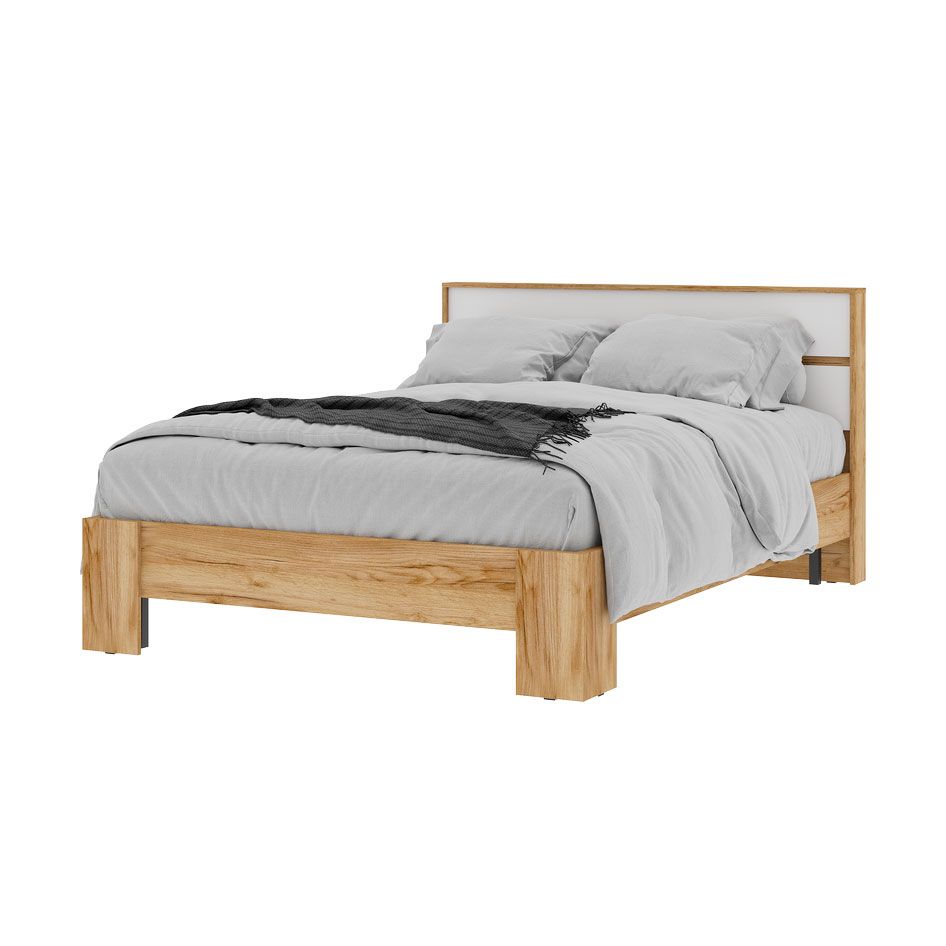 Хелен КР 02 Кровать 1.4х2.0 (1470х928х2114) белый-дуб крафт золото