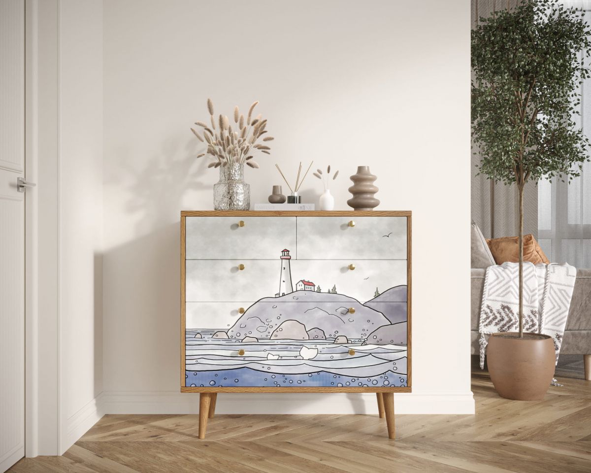 Комод "Berber" пять ящиков арт BB36-Print_51