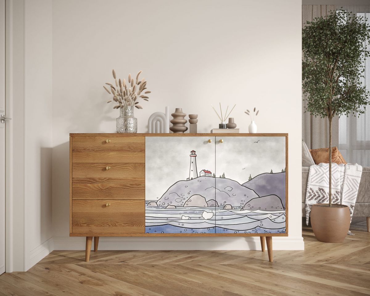 Комод "Berber" с двумя дверками и ящиками арт BB05-Print_51