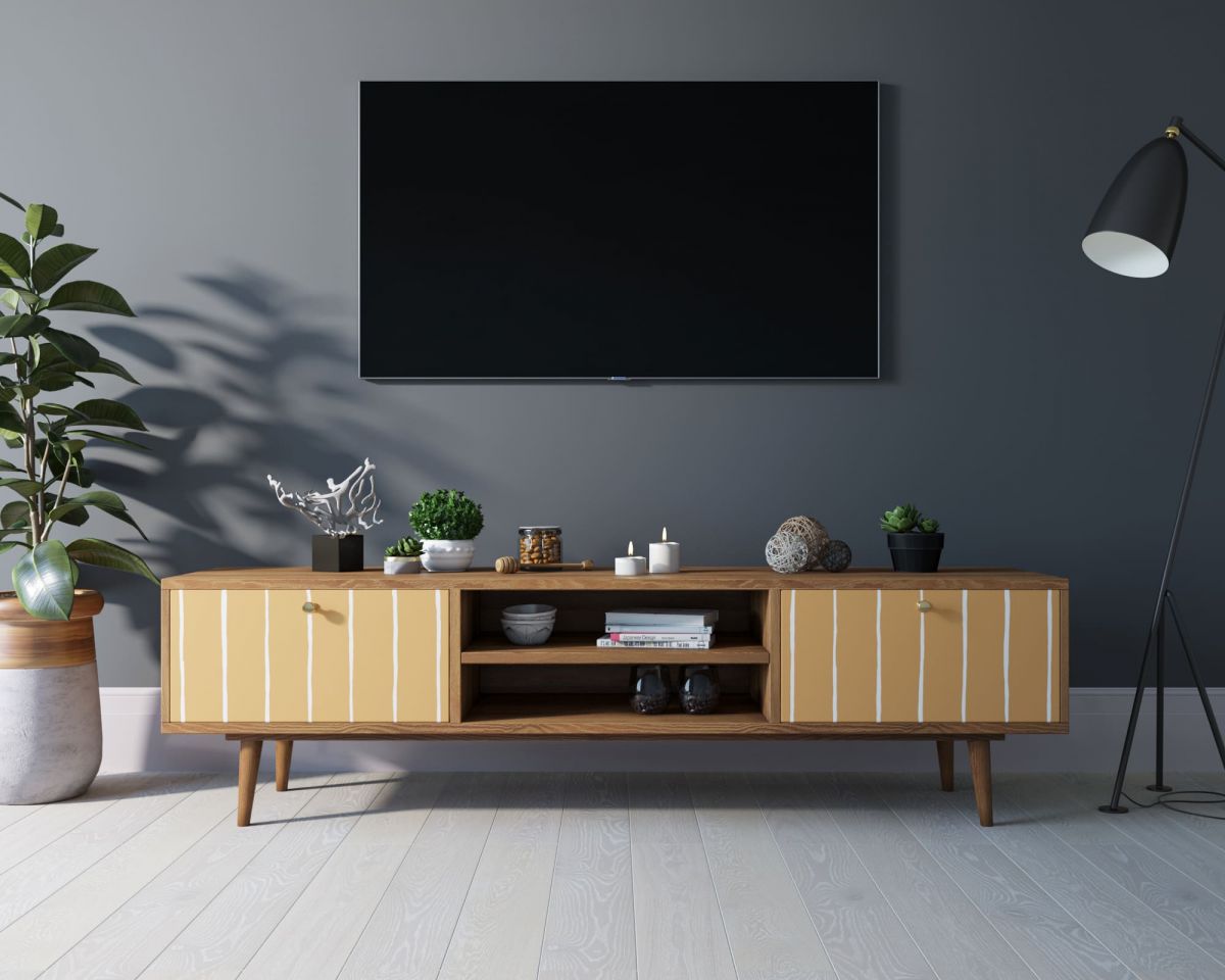 Комод "Berber" с нишей низкий под TV принт 43 арт BB49-Print_43