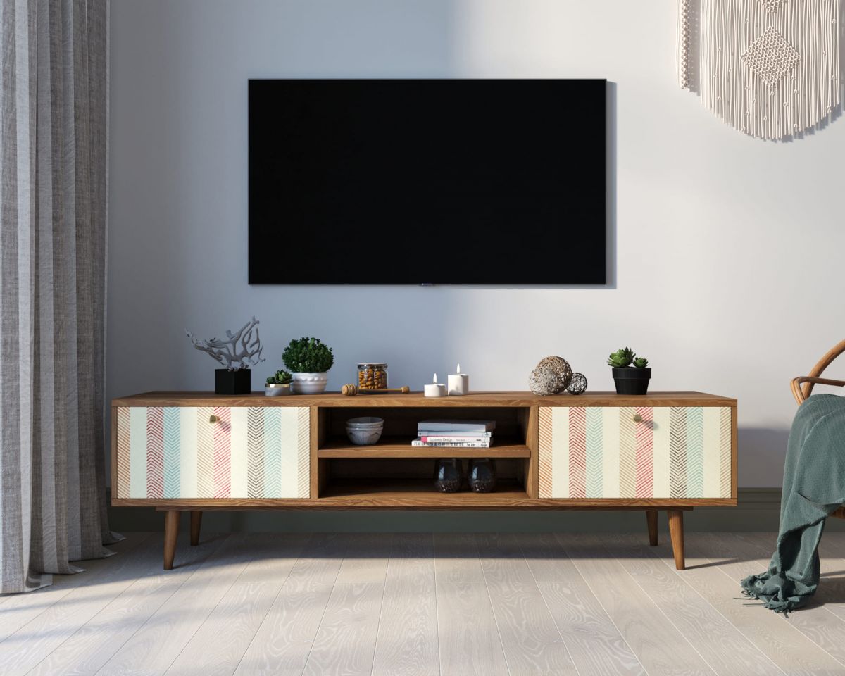 Комод "Berber" с нишей низкий под TV принт 45 арт BB49-Print_45