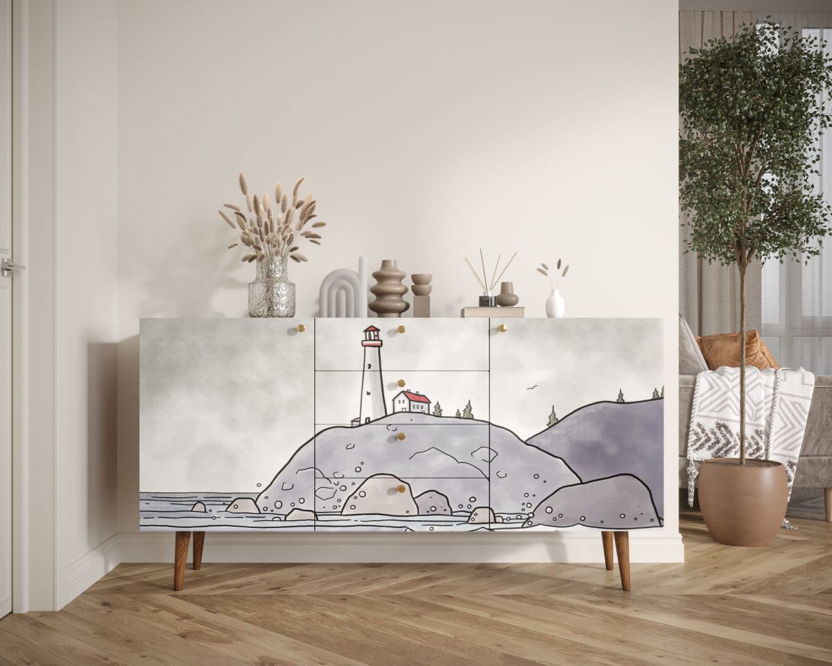 Комод "Berber" с ящиками арт BB14-Print_51