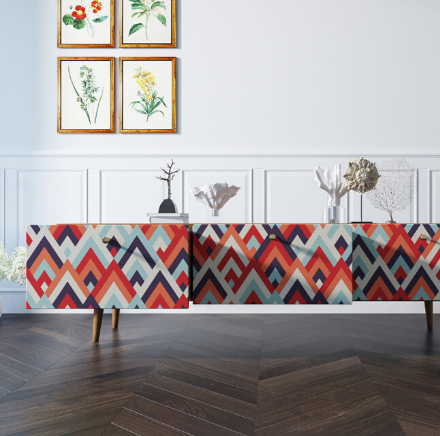 Комод "Berber" с ящиками низкий под TV принт 2