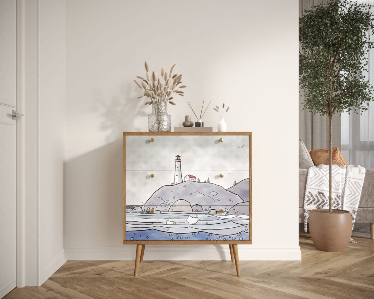 Комод "Berber" три ящика арт BB40-Print_51