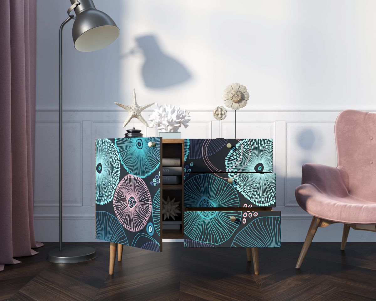 Комод "Berber" три ящика и дверка 32 принт