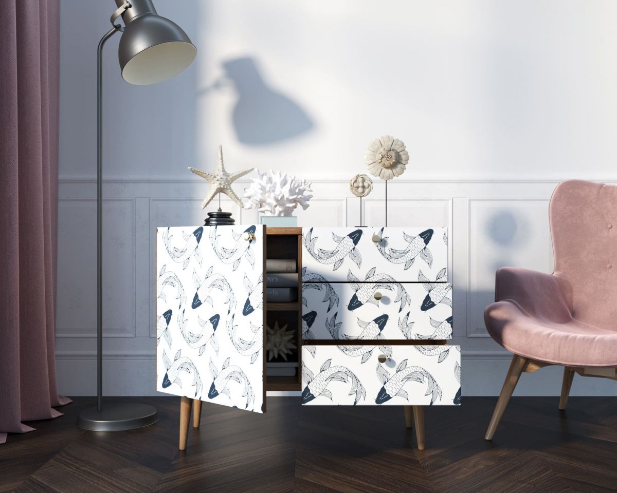 Комод "Berber" три ящика и дверка 36 принт