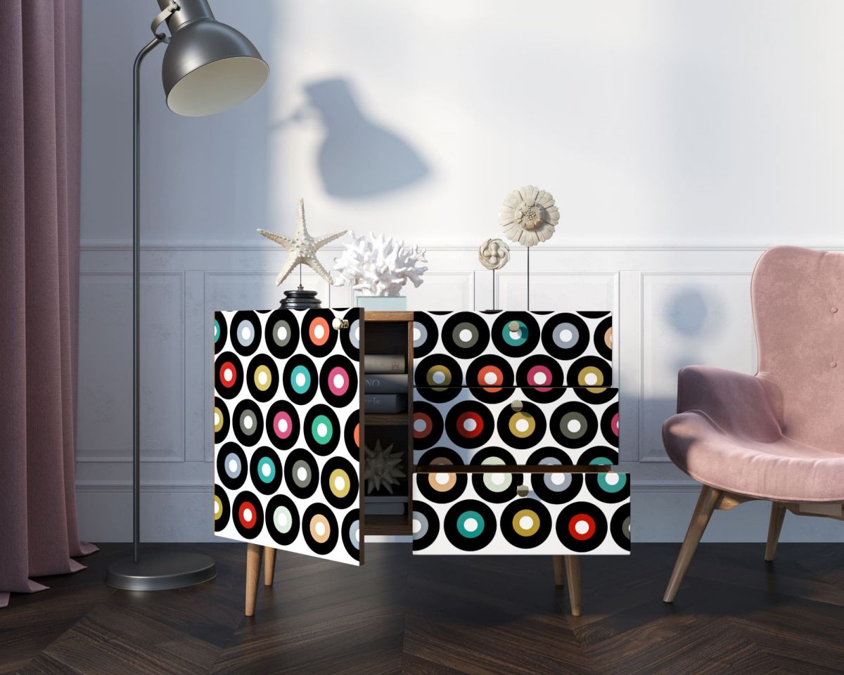 Комод "Berber" три ящика и дверка 37 принт