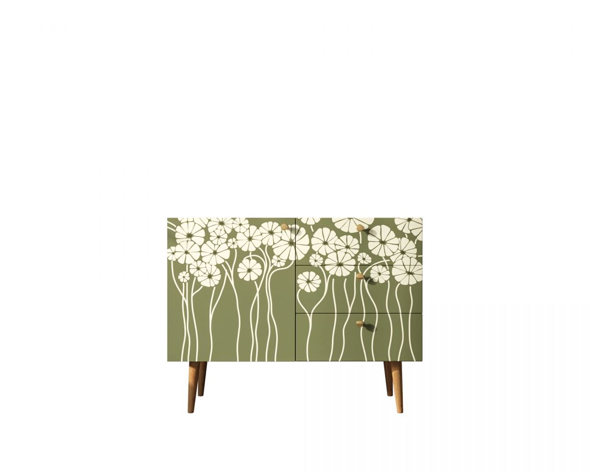 Комод "Berber" три ящика и дверка арт BB34-Print_53
