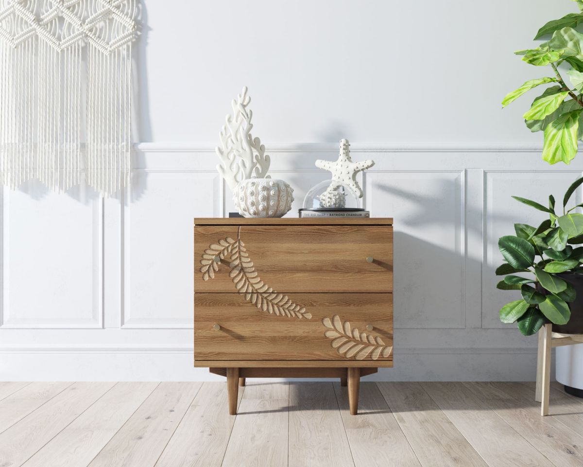 Комод "Boho" 2 ящика с растением арт BH05