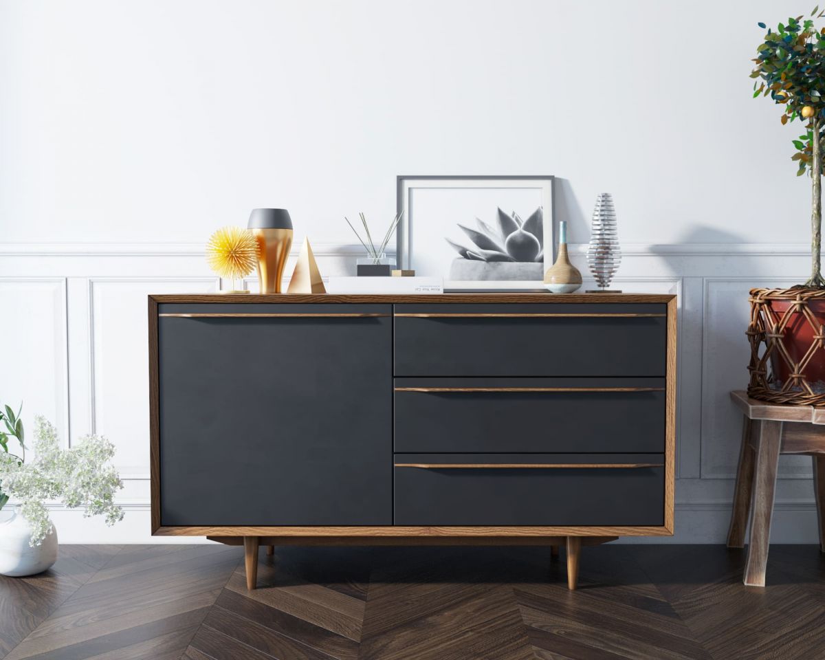 Комод "Brun Blacki" с ящиками и дверкой
