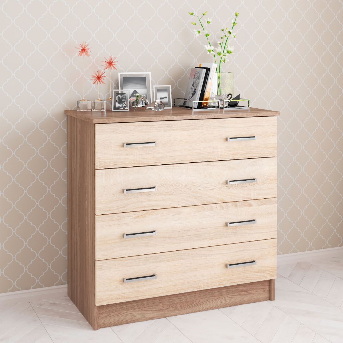 Комод Катрин 3 (810х820х435) ясень шимо-дуб сонома