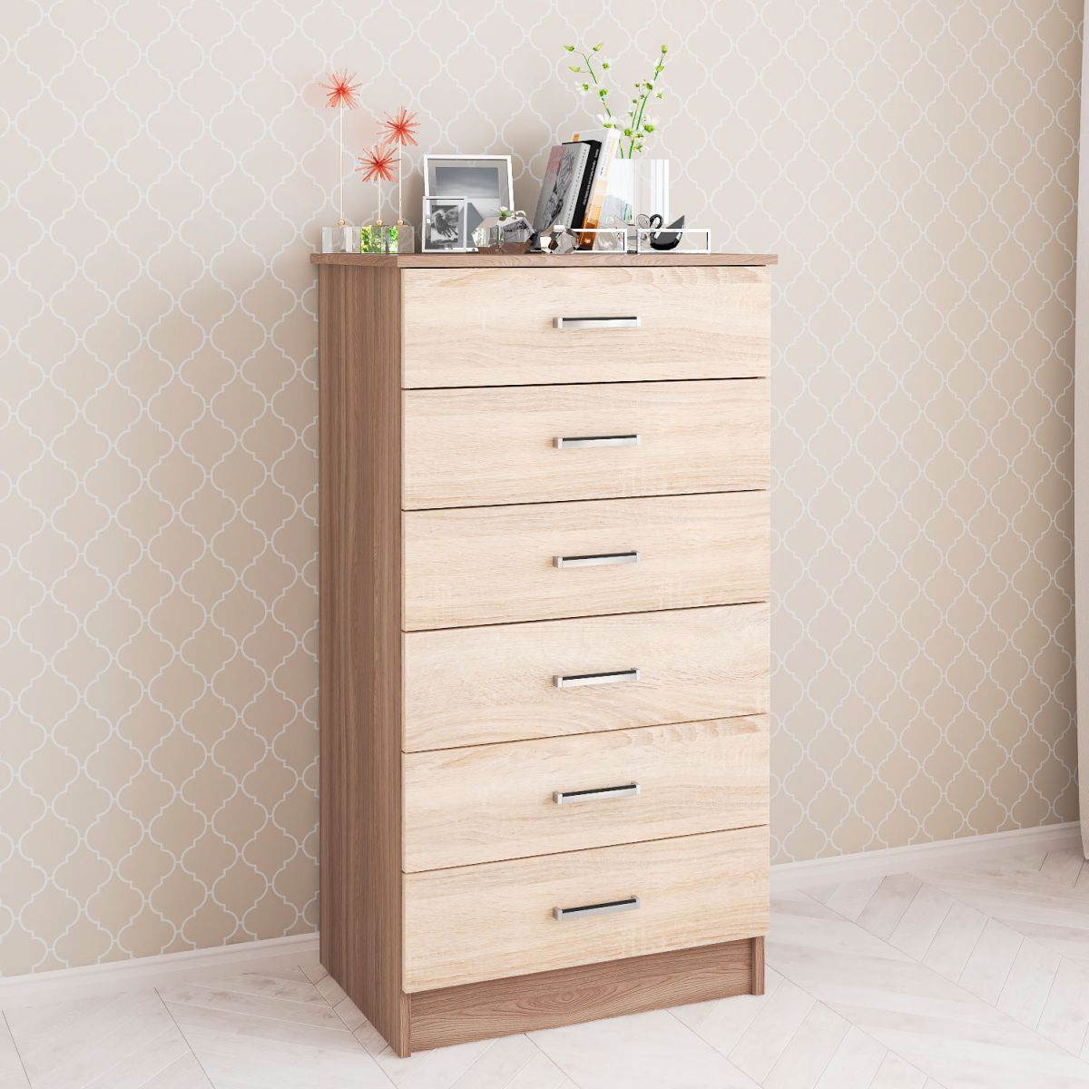 Комод Катрин 4 (1160х620х435) ясень шимо-дуб сонома