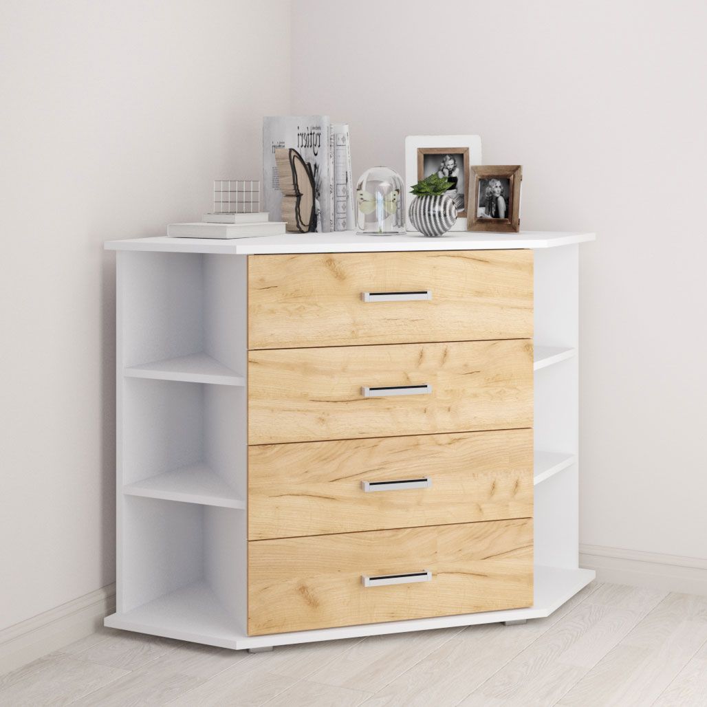 Комод Катрин 7 (790х770х770) белый-дуб крафт золотой