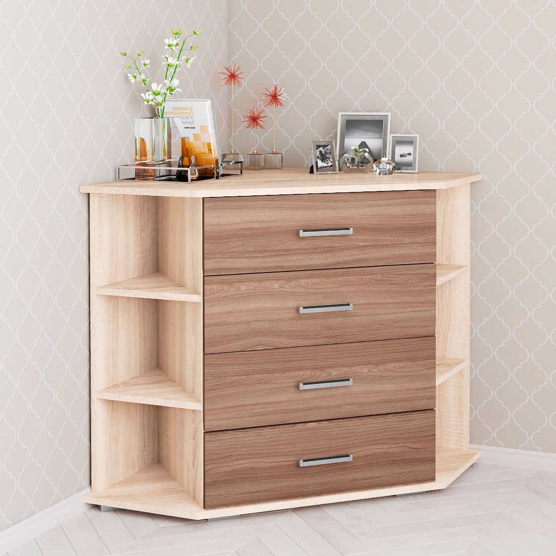 Комод Катрин 7 (790х770х770) дуб сонома-ясень шимо