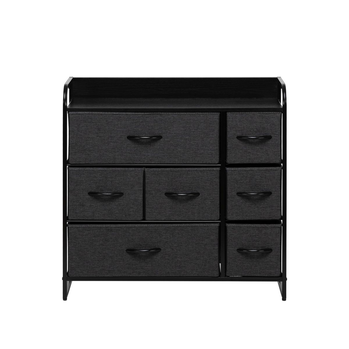 Комод Leset Ноа 7 ящиков, Чёрный, Тёмно-серый Чёрный матовый