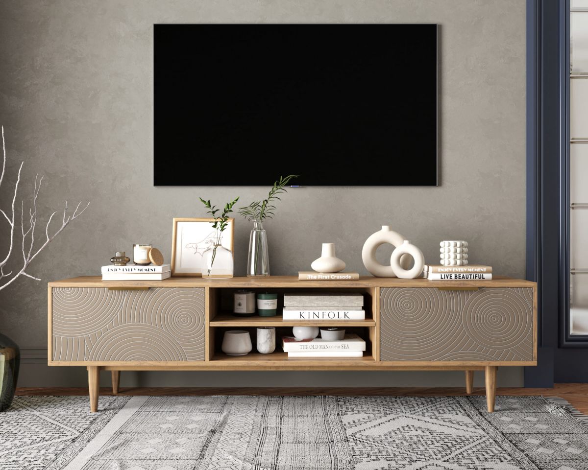 Комод "Line" с нишей низкий под TV R27-beige