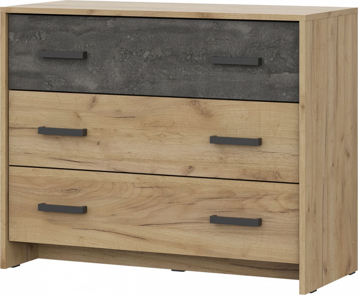 Комод МСП 1 Дуб Золотой, Камень Темный