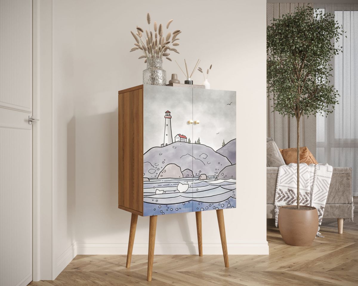 Комод на высоких ножках "Berber" арт BB09-Print_51