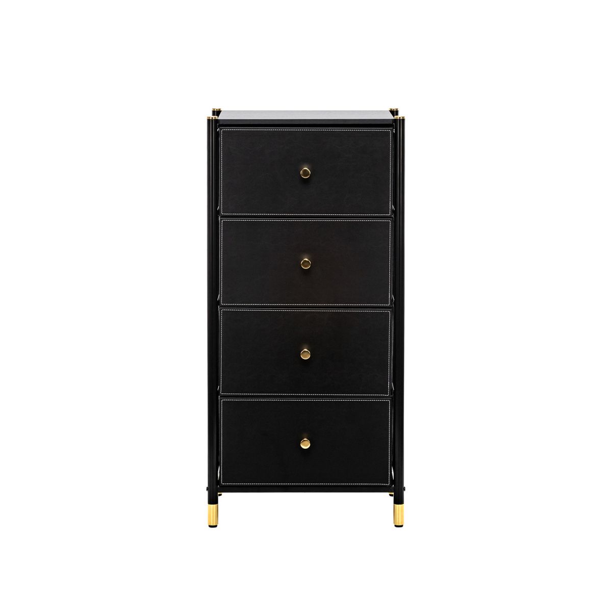 Комод Нирита-Хайди, 4 ящика, Чёрный, Черный, Черный