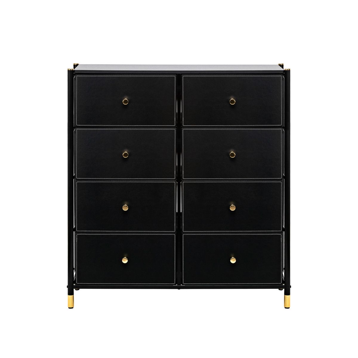 Комод Нирита-Хайди, 8 ящиков, Черный, Черный, Черный