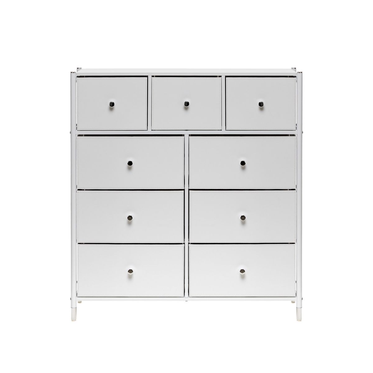 Комод Нирита-Хайди, 9 ящиков, Белый, Белый, Белый