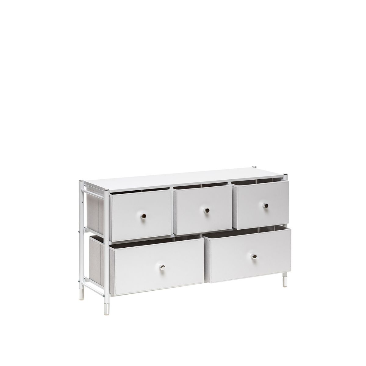 Комод Нирита-Хайди широкий 5 ящиков, Белый, Белый, Белый