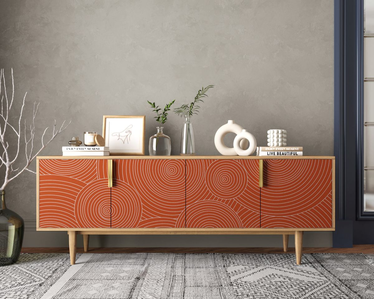 Комод под TV с четыремя дверками "Line" R21-red