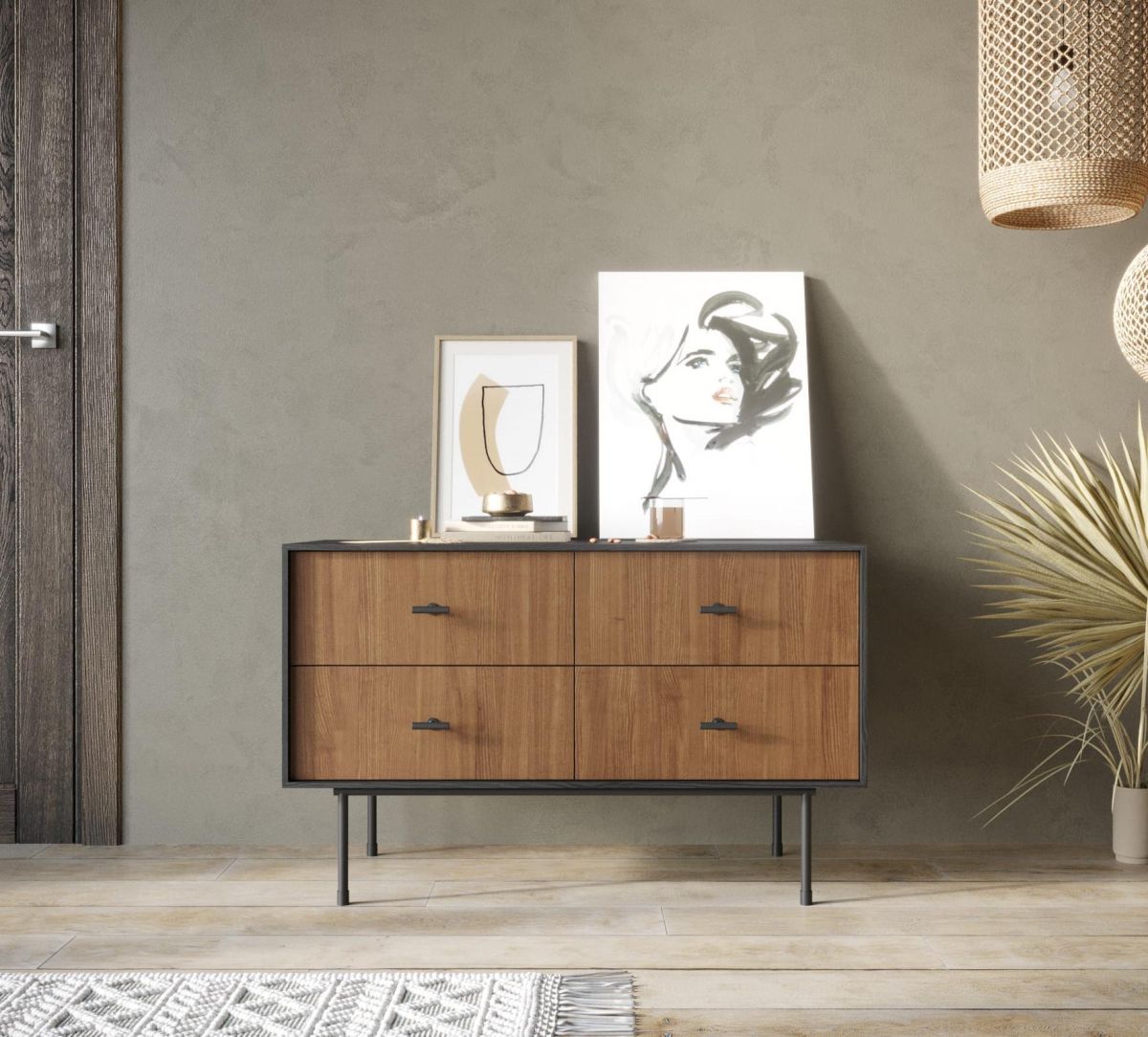 Комод с четырьмя ящиками "Emerson" арт EM05