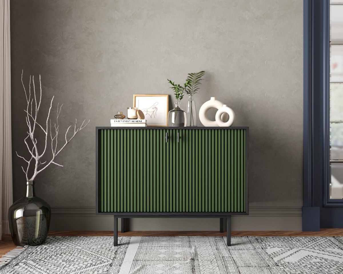 Комод с двумя дверками "Emerson" арт EM02-green-L