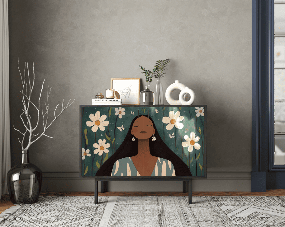 Комод с двумя дверками "Emerson Индианка" арт EM02-Art3