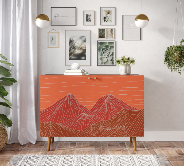 Комод с принтом 49 "Berber" две дверки арт BB04-Print_49