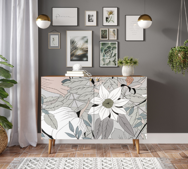 Комод с принтом 50 "Berber" две дверки арт BB04-Print_50
