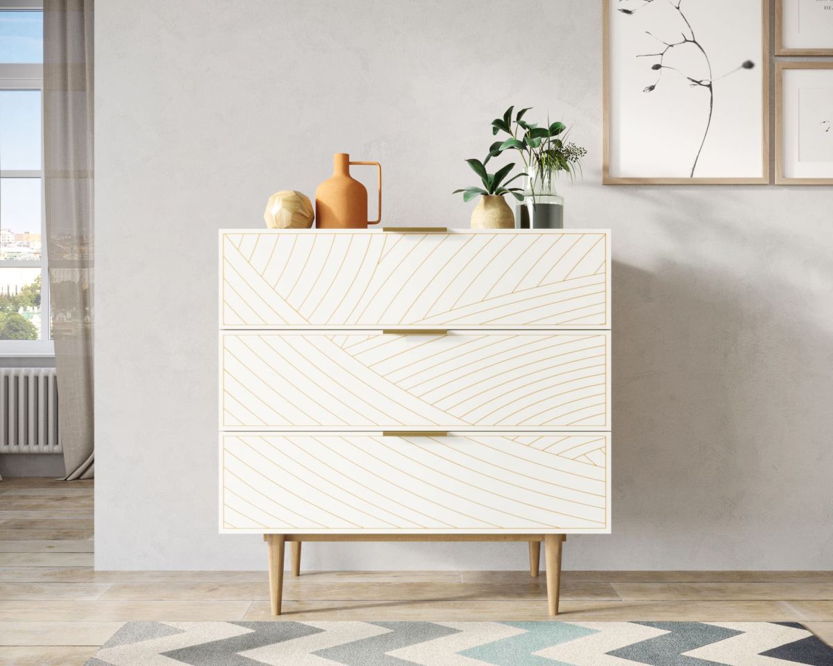 Комод с тремя ящиками "Line" LN12-GR1-beige