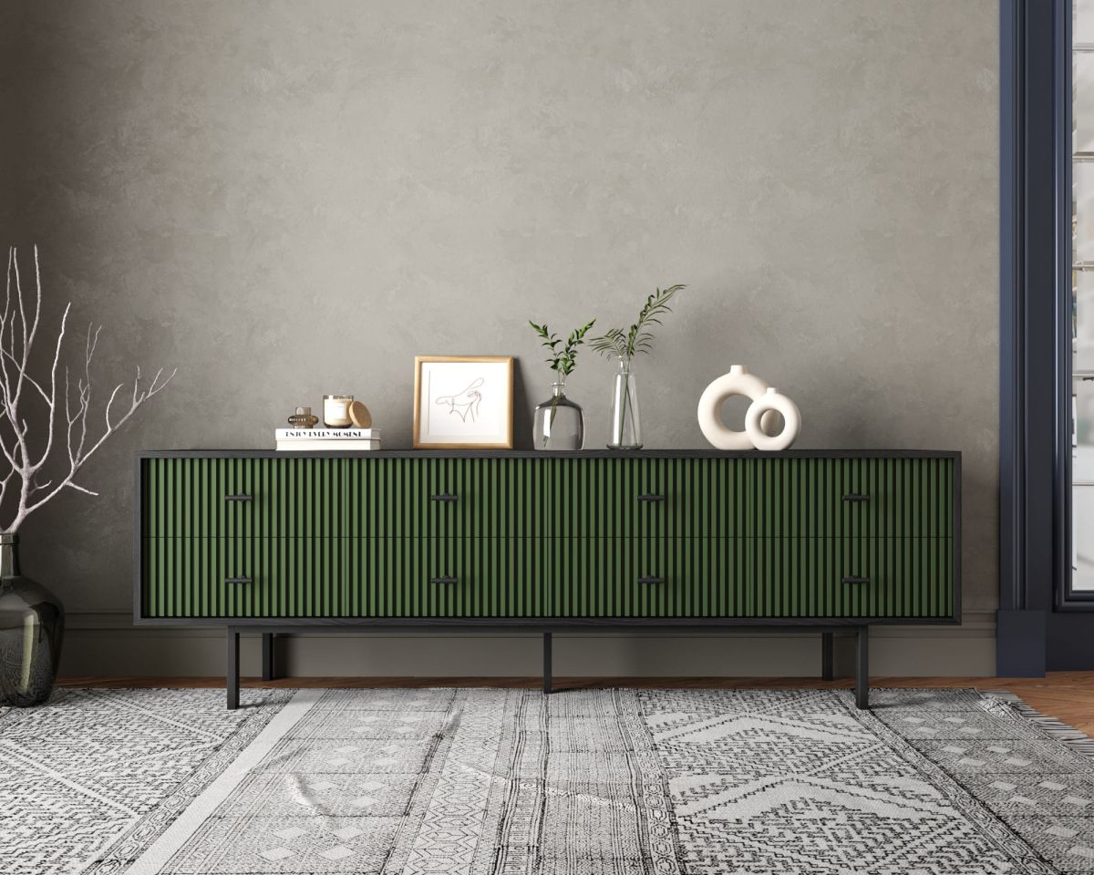 Комод с восемью ящиками "Emerson" арт EM03-green-L