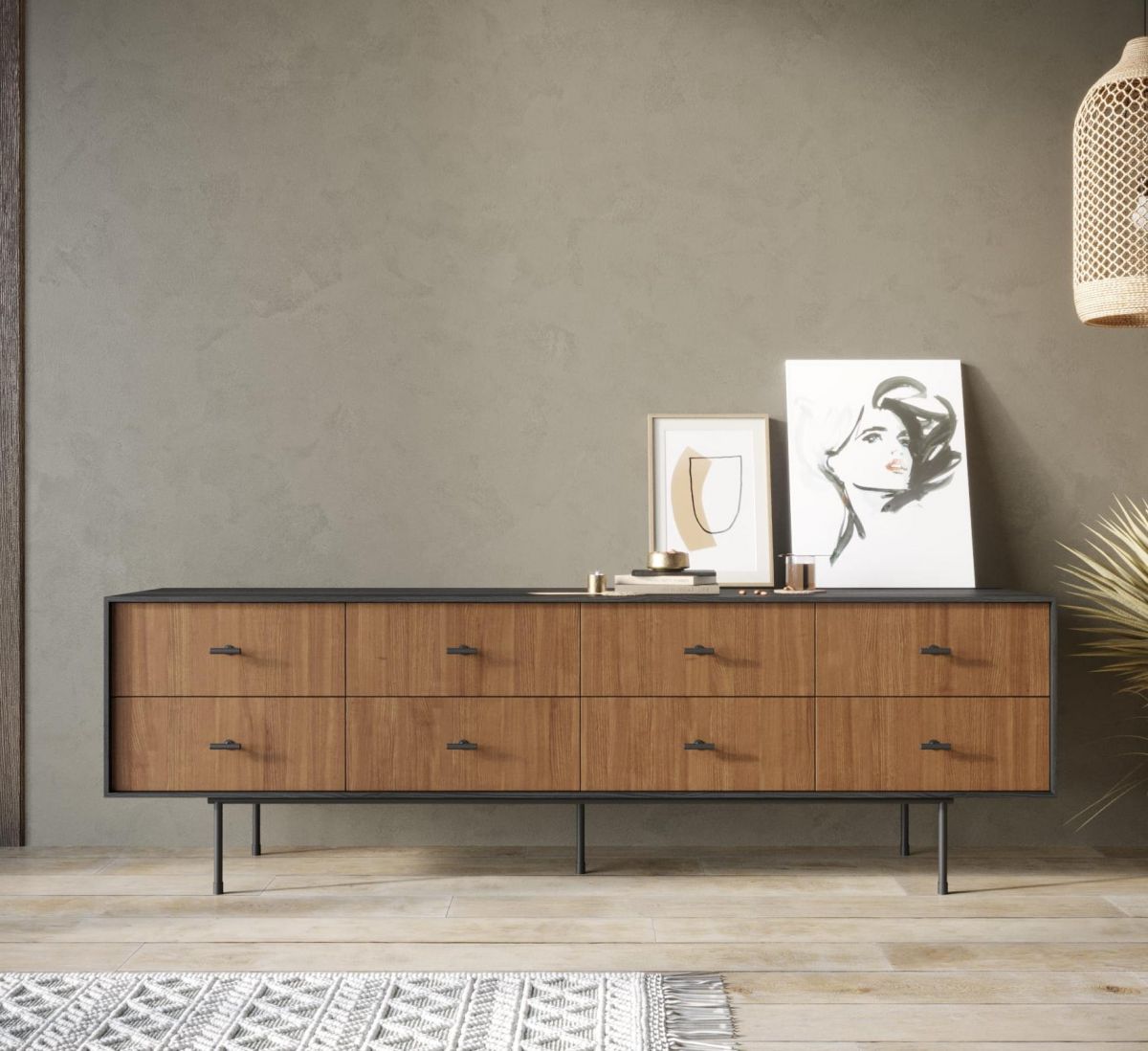 Комод с восемью ящиками "Emerson" арт EM03