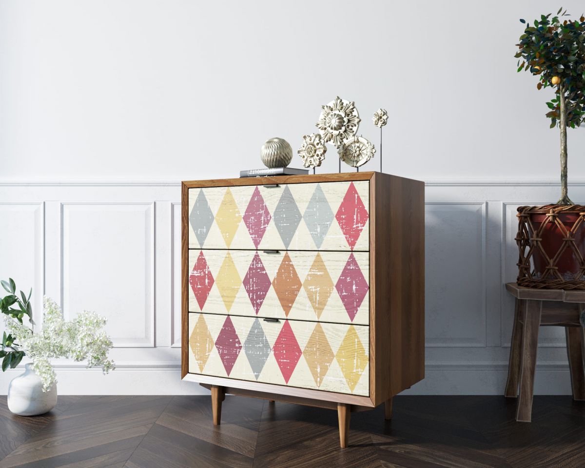 Комод в Скандинавском стиле "Bruni print" на три ящика