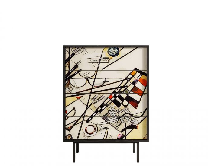 Комод вертикальный с четырьмя ящиками "Emerson" by Kandinsky арт EM18-Print_01