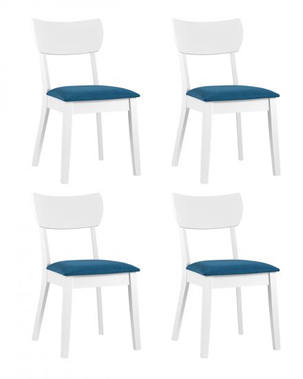 УТ000025097 | Комплект из четырех стульев | TOMAS WHITE из массива гевеи